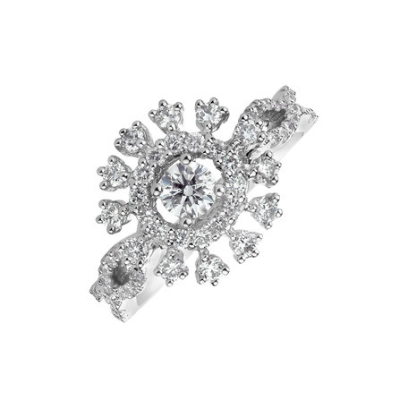 Prsteň s diamantmi Snow Queen