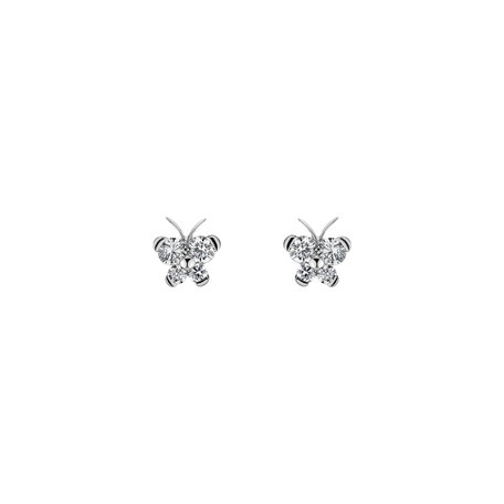 Náušnice s diamantmi Baby Papillon