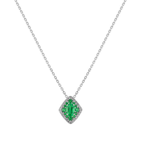 Přívěsok s diamantmi a smaragdmi Dedication of Green