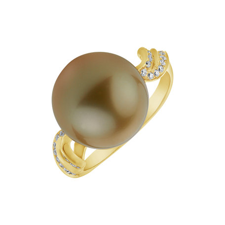 Prsteň s perlou a diamantmi Precious Pearl