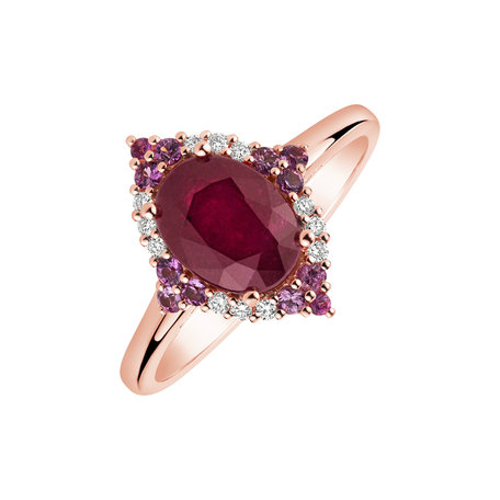 Prsteň s rubínom, diamantmi a zafírmi Ruby Rose