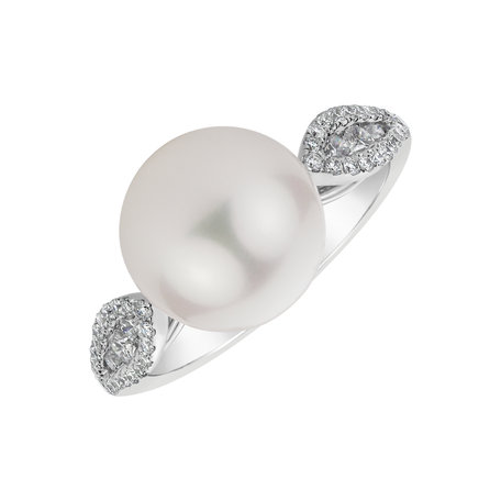 Prsteň s perlou a diamantmi Jacqueline
