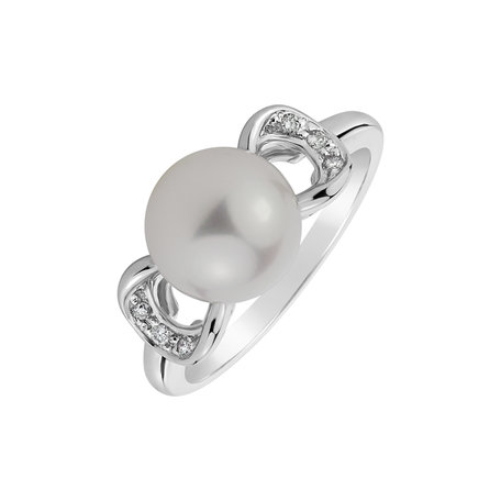 Prsteň s perlou a diamantmi Pearl Passion
