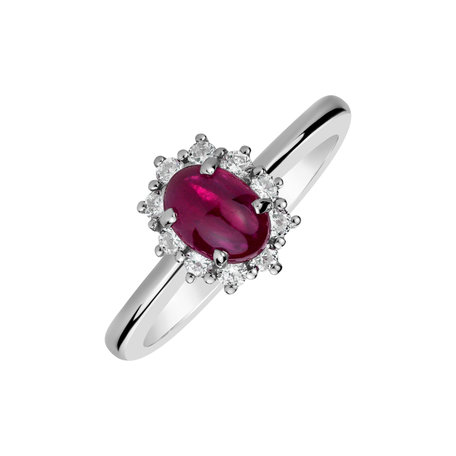 Prsteň s rubínom a diamantmi Paper Ring