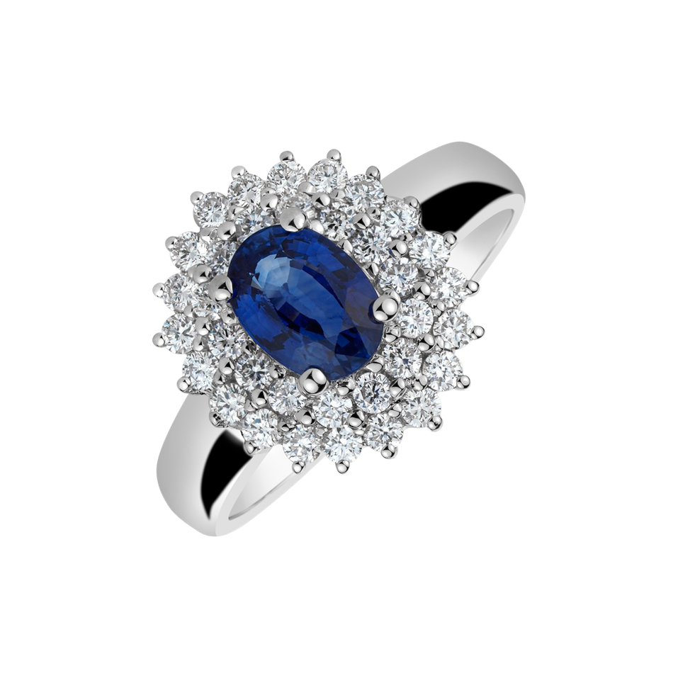 Prsteň s zafírom a diamantmi Noble Sapphire
