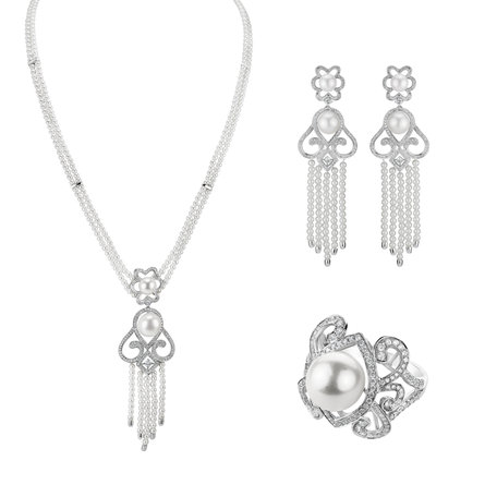 Náhrdelník s perlami a diamantmi Versailles Romance