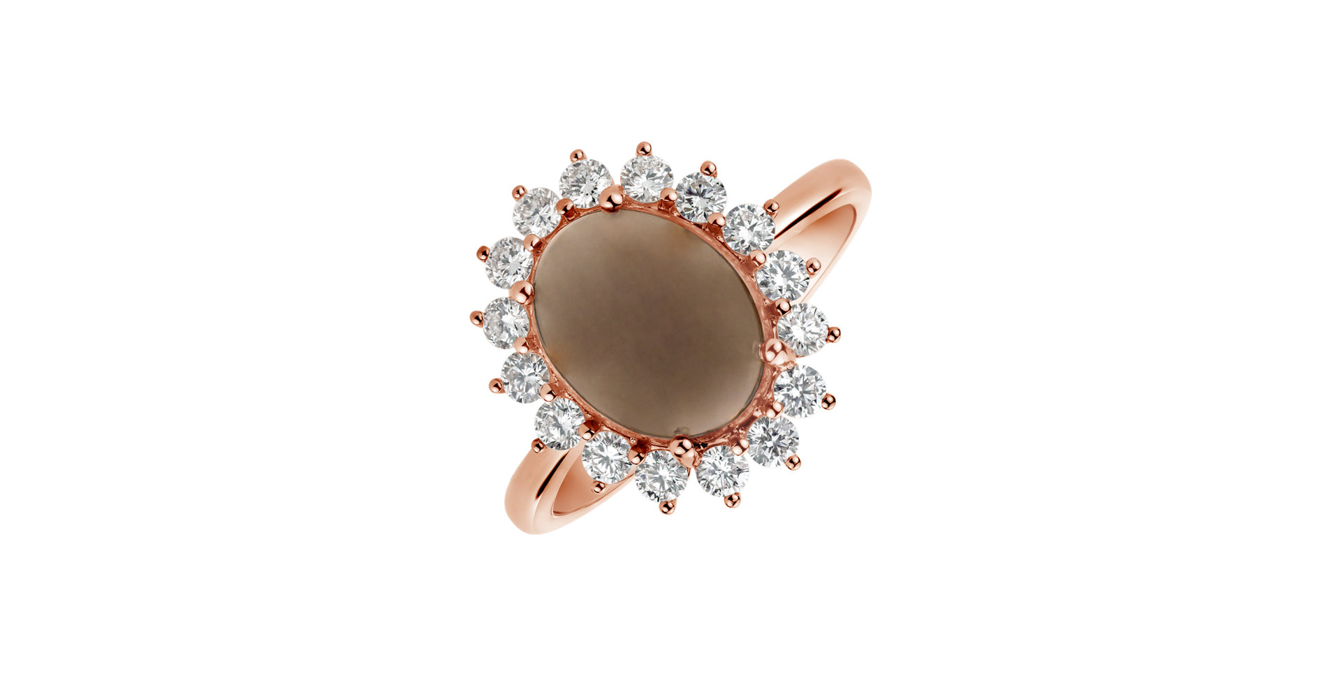 Prsteň s quartzom a diamantmi Diamond Euphoria