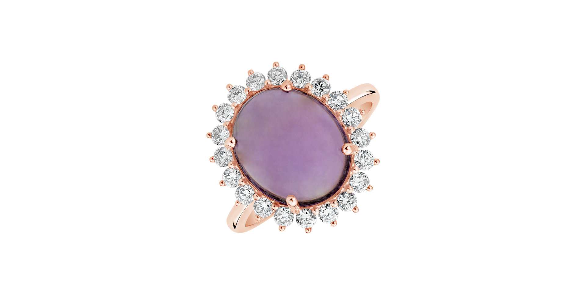 Prsteň s ametystom a diamantmi Diamond Euphoria