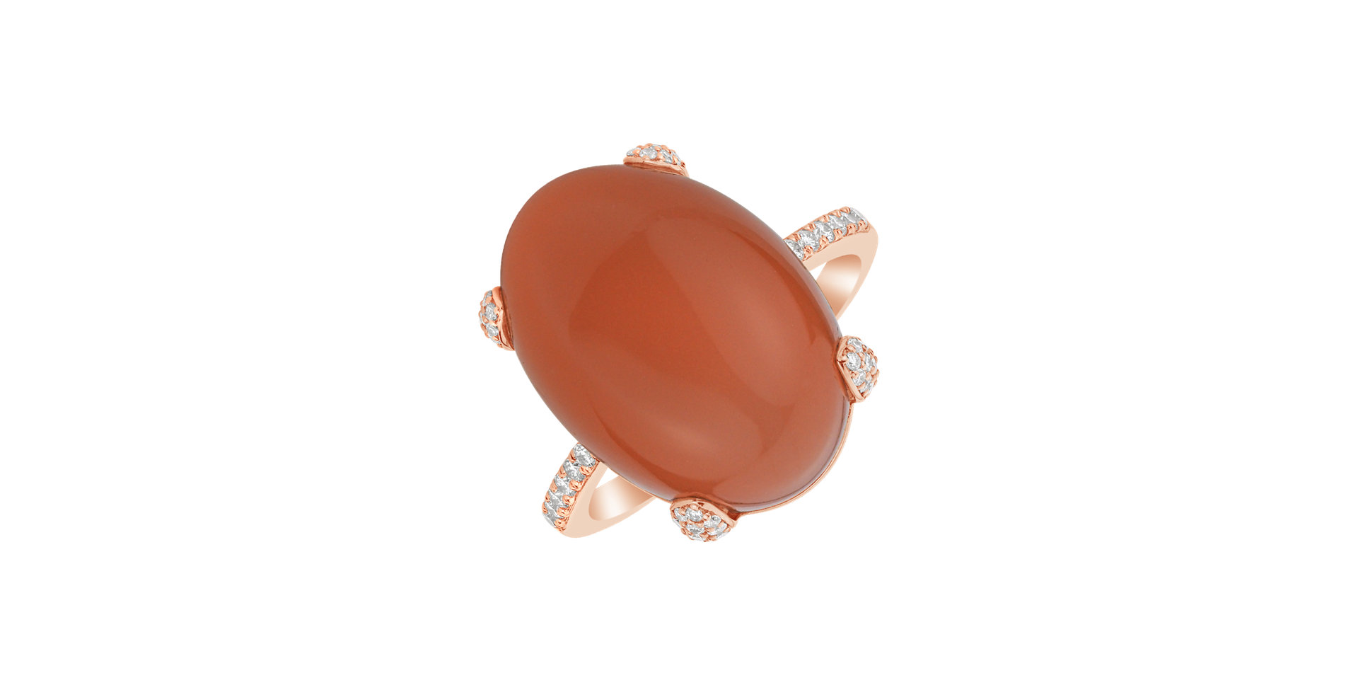 Prsteň s mesačným kameňom a diamantmi Niche