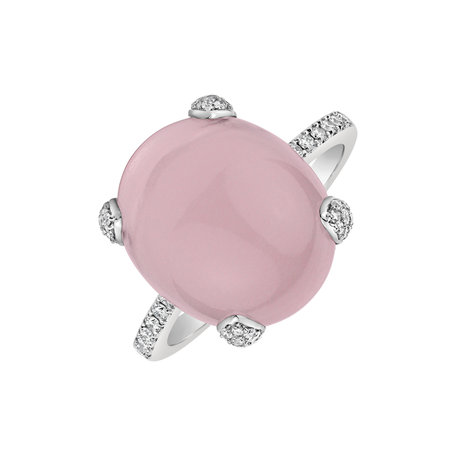 Prsteň s ruženínom a diamantmi Niche