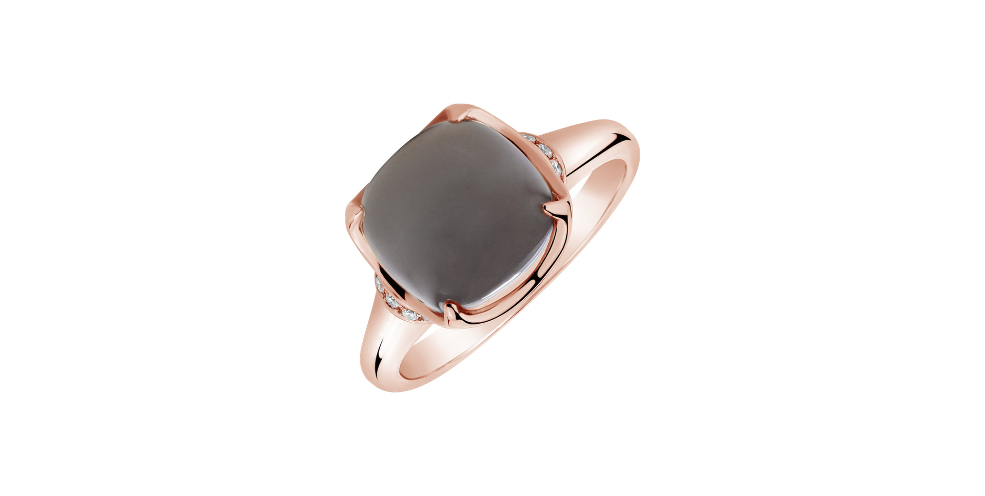 Prsteň s mesačným kameňom a diamantmi Finn