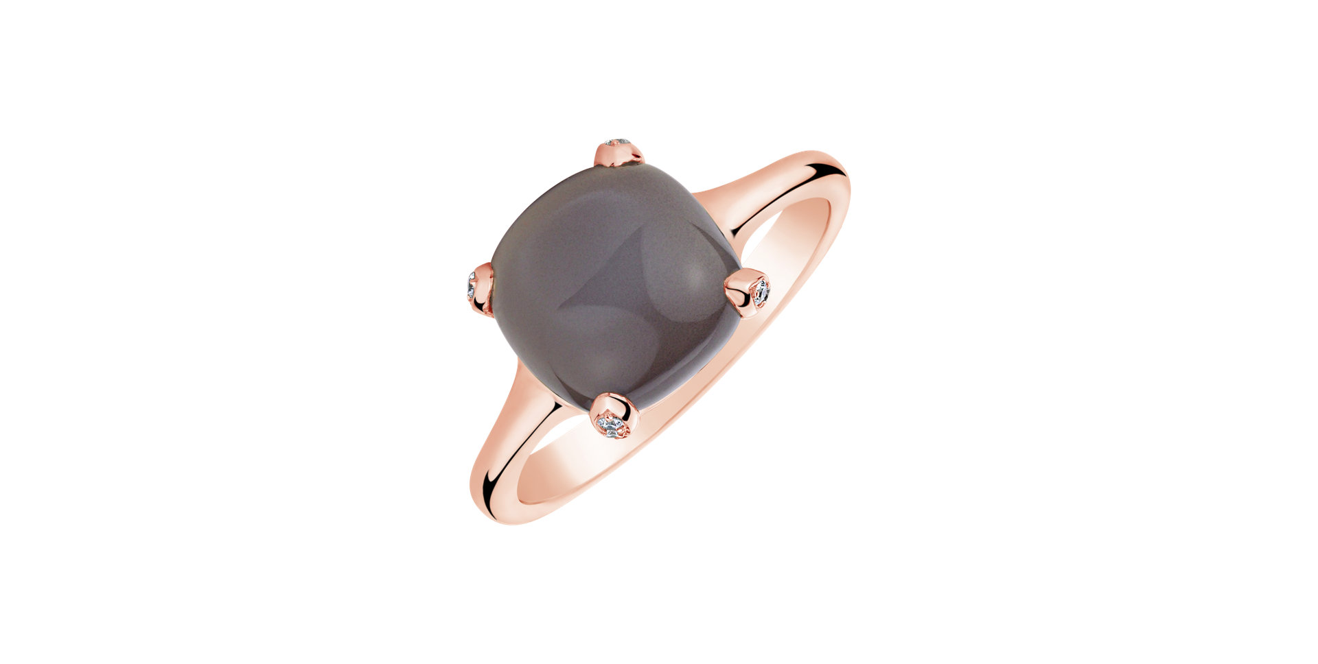 Prsteň s mesačným kameňom a diamantmi Aubrey