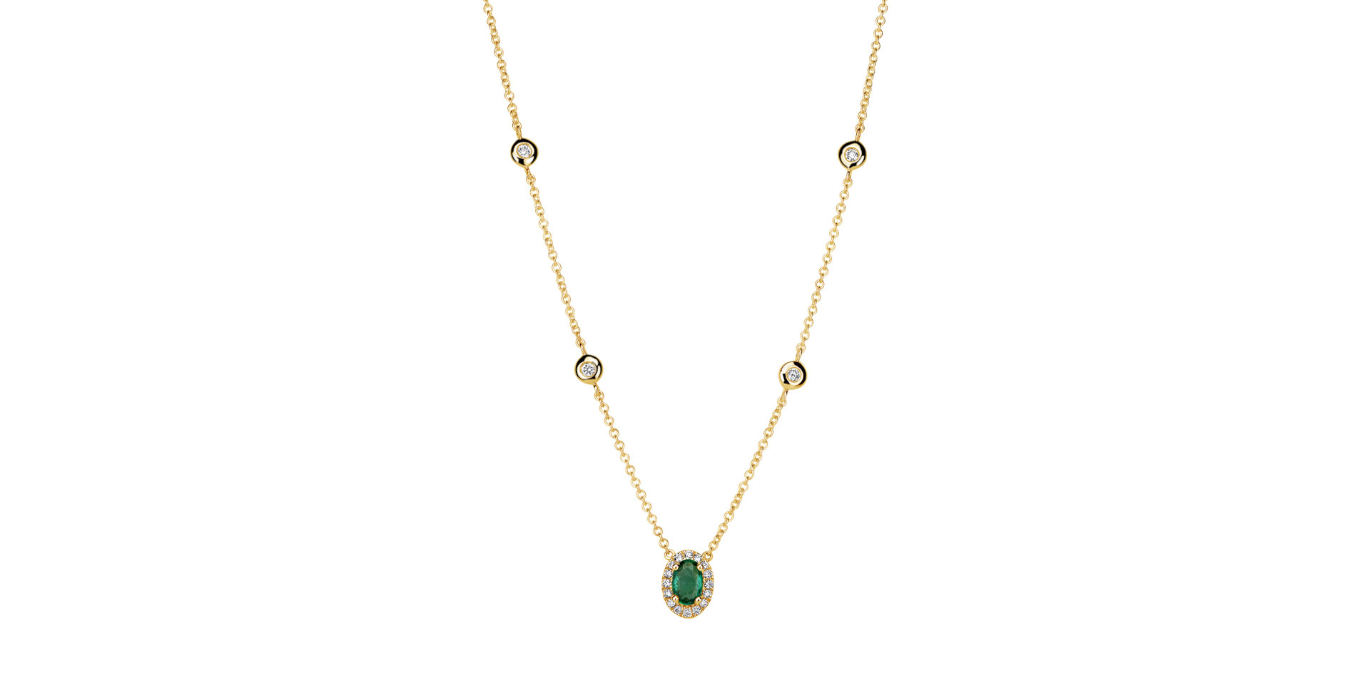 Náhrdelník so smaragdom a diamantmi Ocean Aura