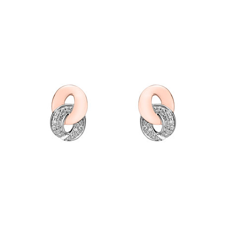 Náušnice s diamantmi Double Circle
