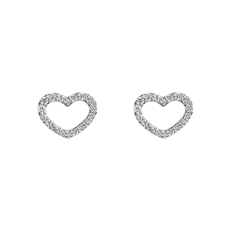 Náušnice s diamantmi Shiny Hearts