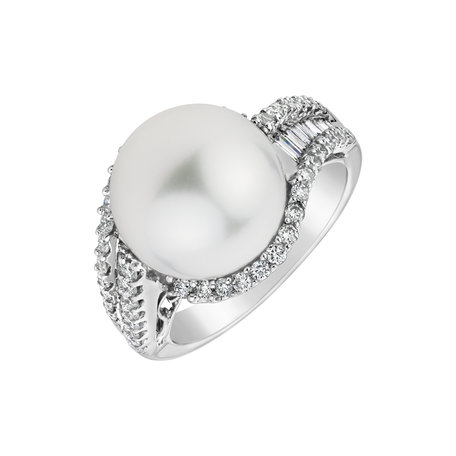 Prsteň s perlou a diamantmi Harmony Queen