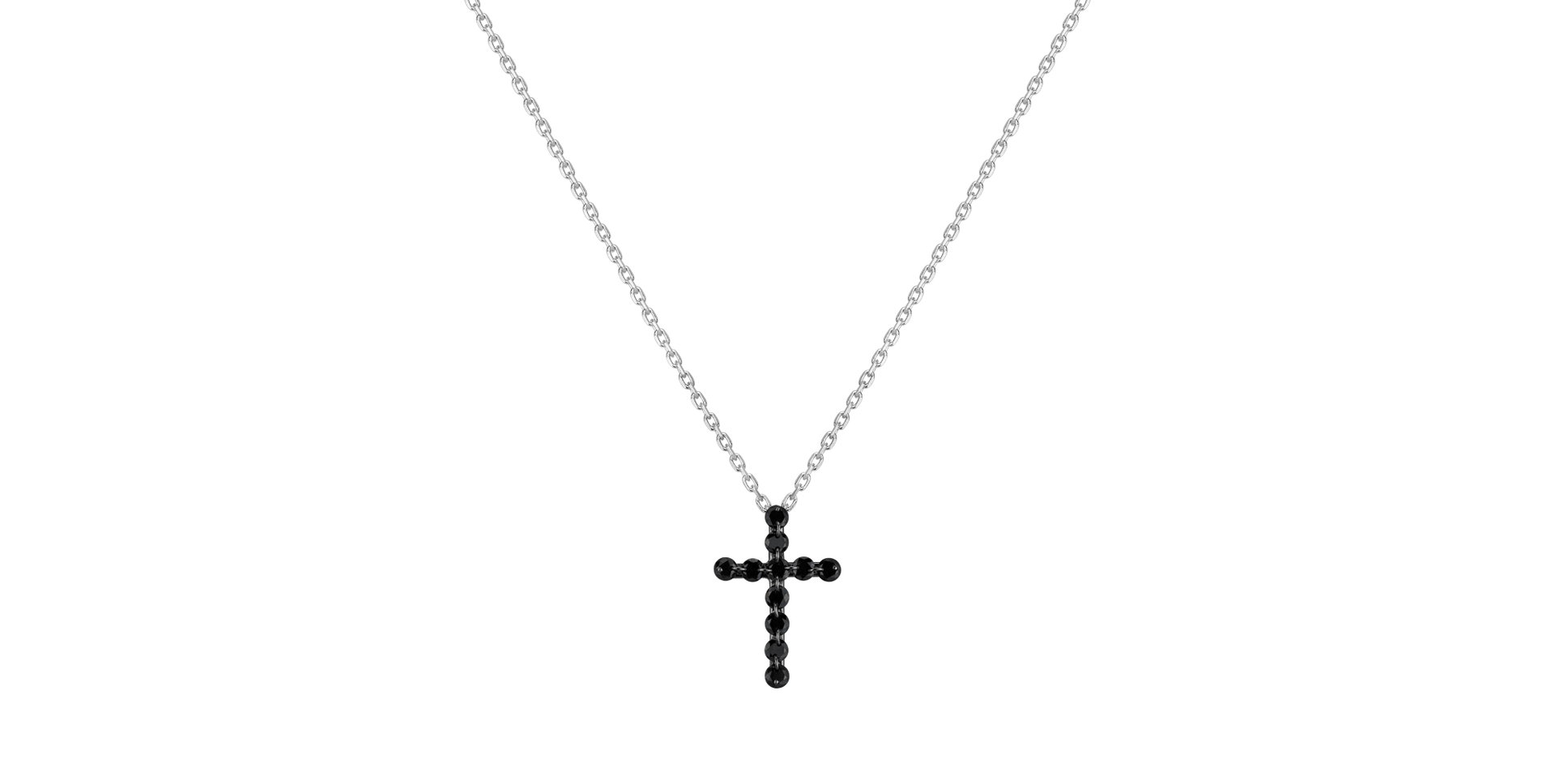 Přívěsok s čiernymi diamantmi Luxury Cross