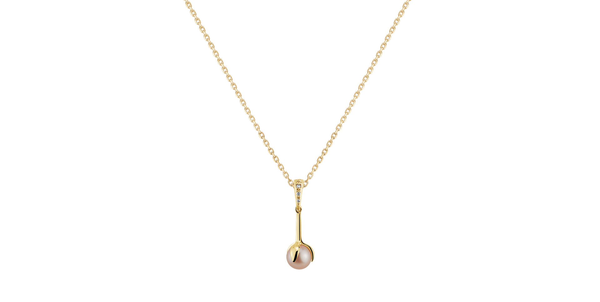 Přívěsok s perlou a diamantmi The Struck of Ocean Love