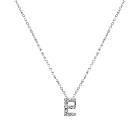 Náhrdelník s diamantmi Glittering Letter E
