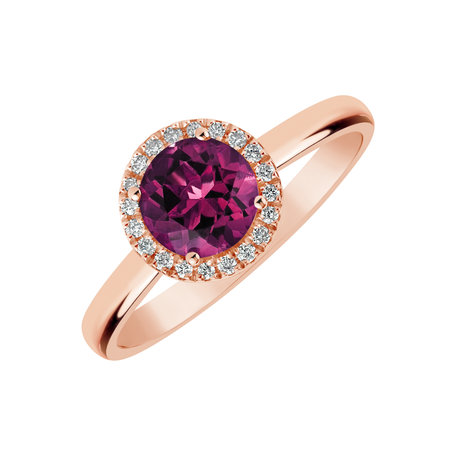Prsteň s rhodolitom a diamantmi Violette