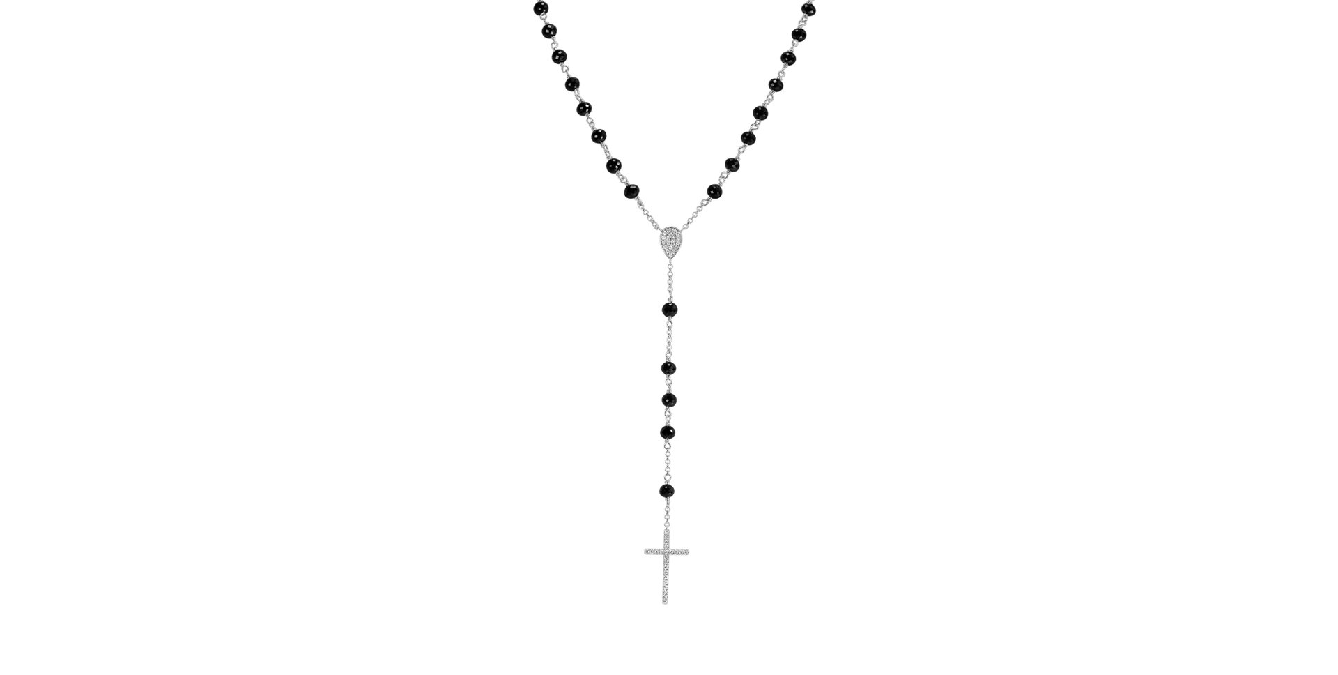 Náhrdelník s čiernymi diamantmi Elegant Cross