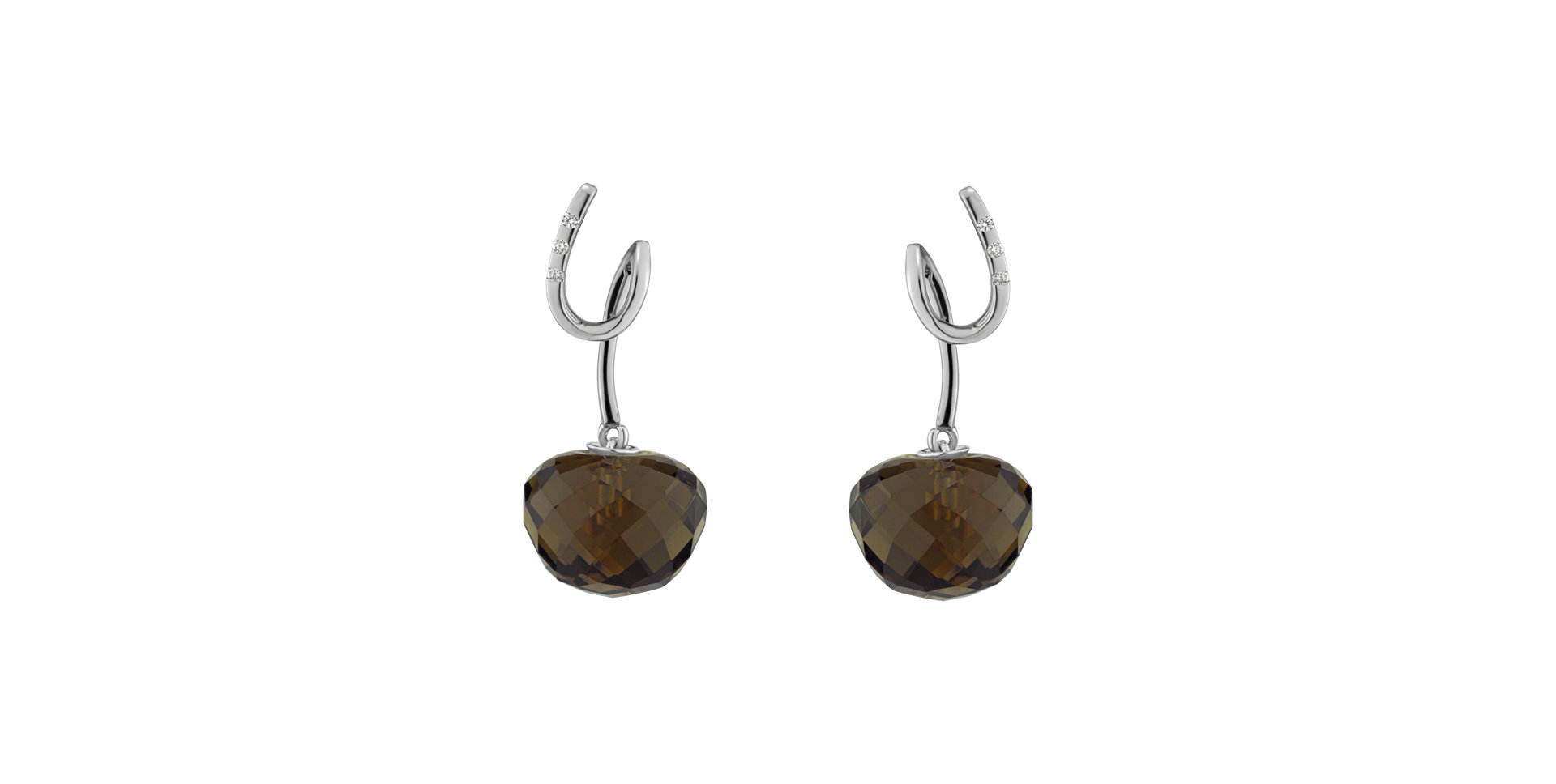 Náušnice s quartzom a diamantmi After Dark