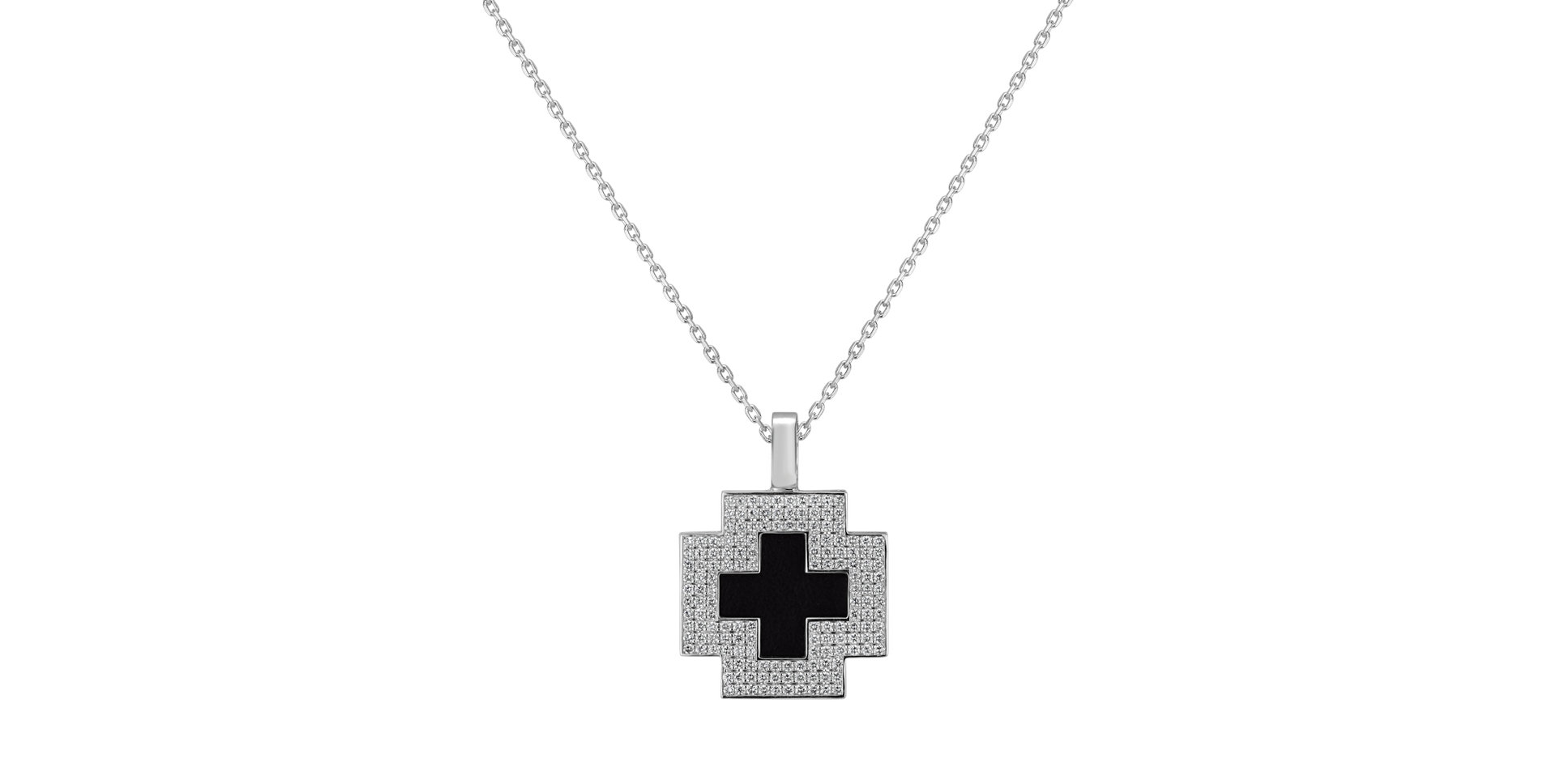 Přívěsok s onyxom a diamantmi Cross of Mystery