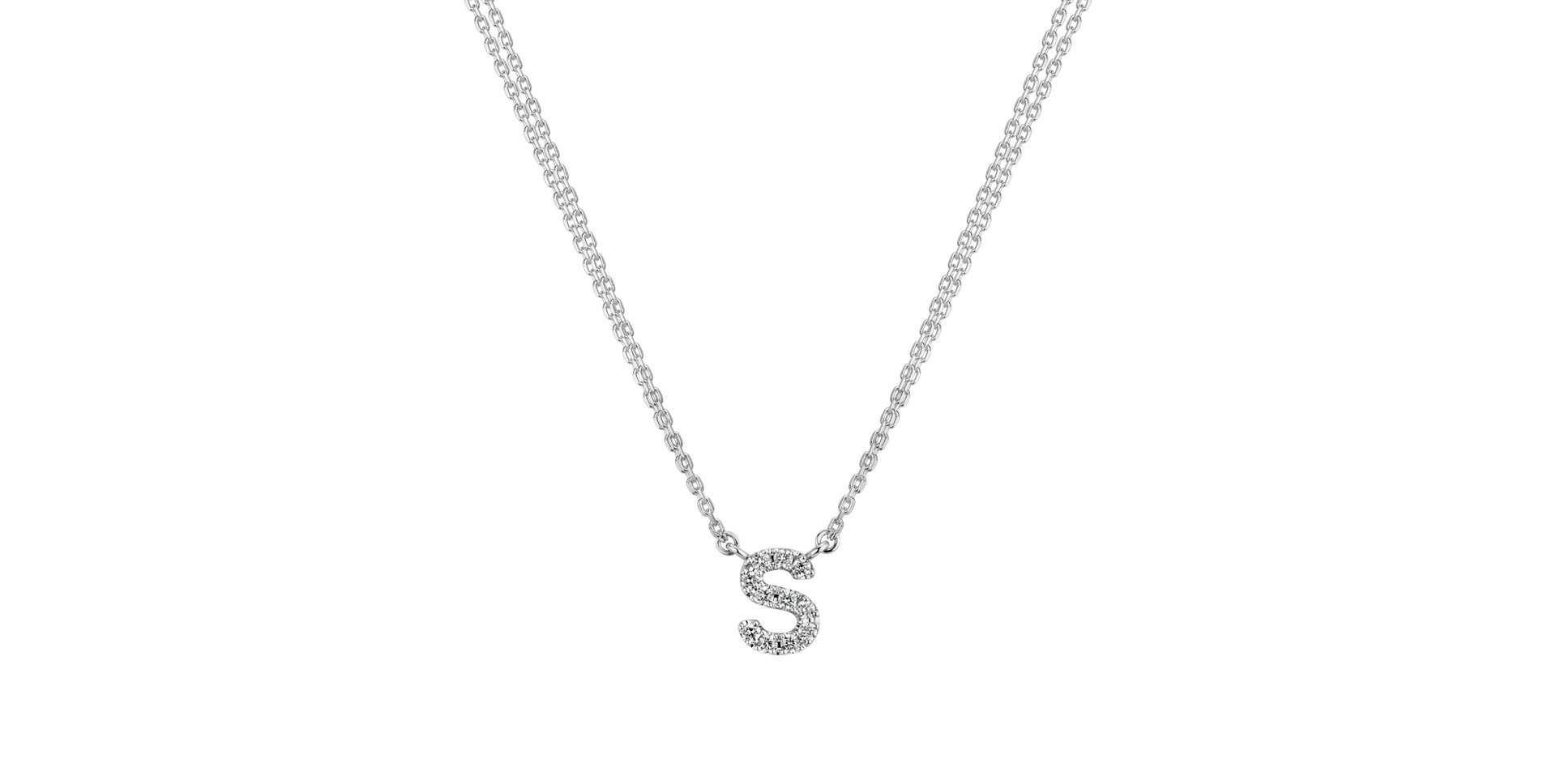 Náhrdelník s diamantmi Shiny Alphabet