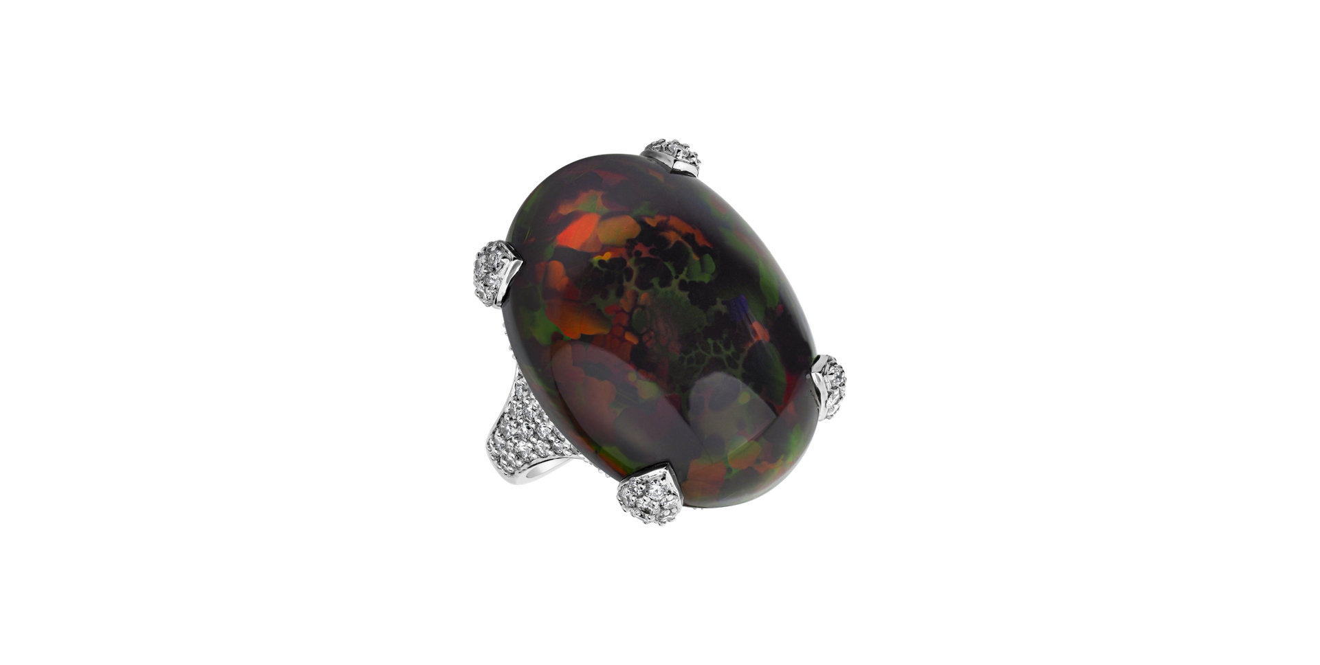 Prsteň s opálom a diamantmi Dazzling Shadow