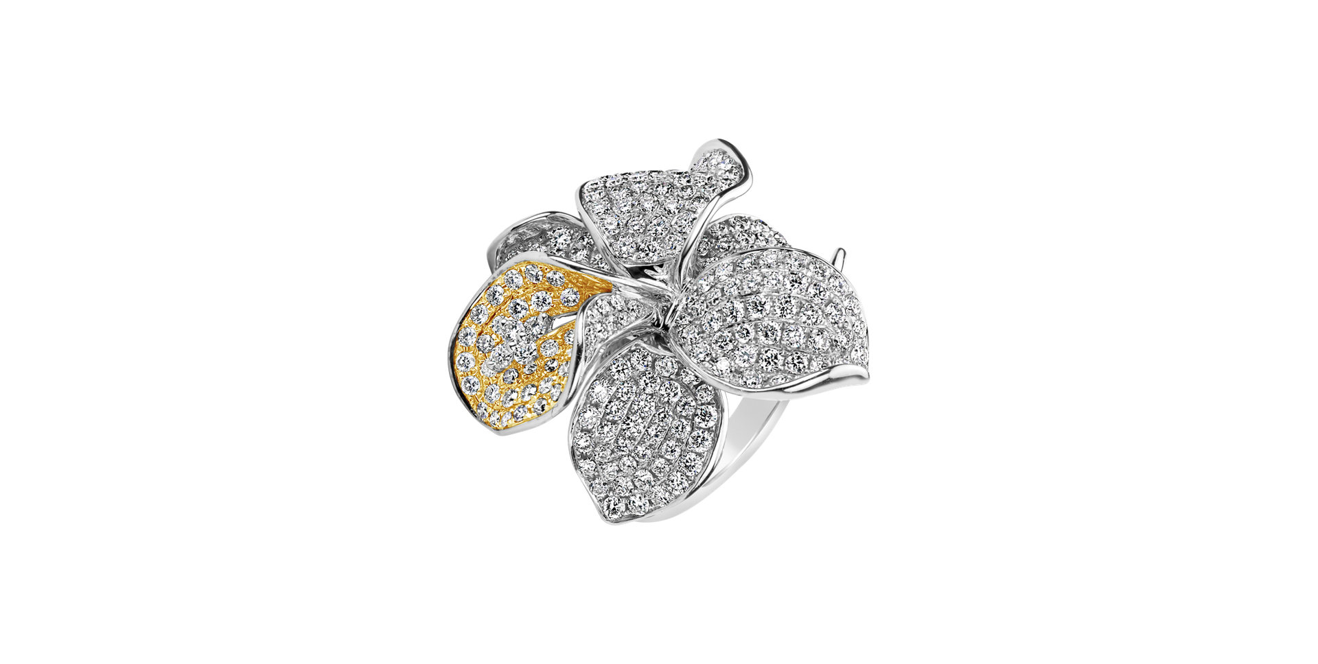 Prsteň s diamantmi Gold Calla