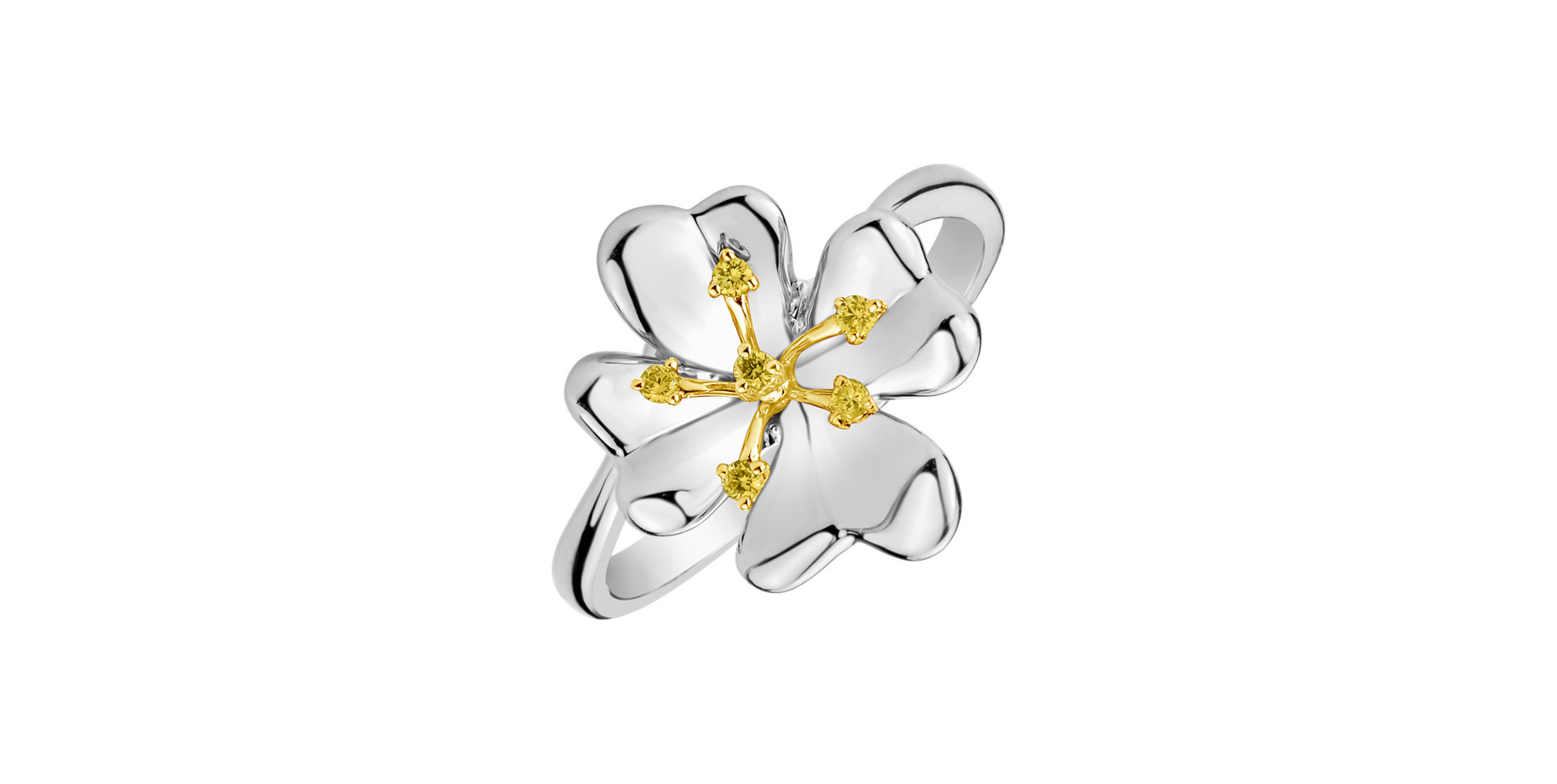 Prsteň so žltými diamantmi Iron Flower