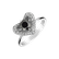 Prsteň s bielymi a čiernymi diamantmi Lovie5