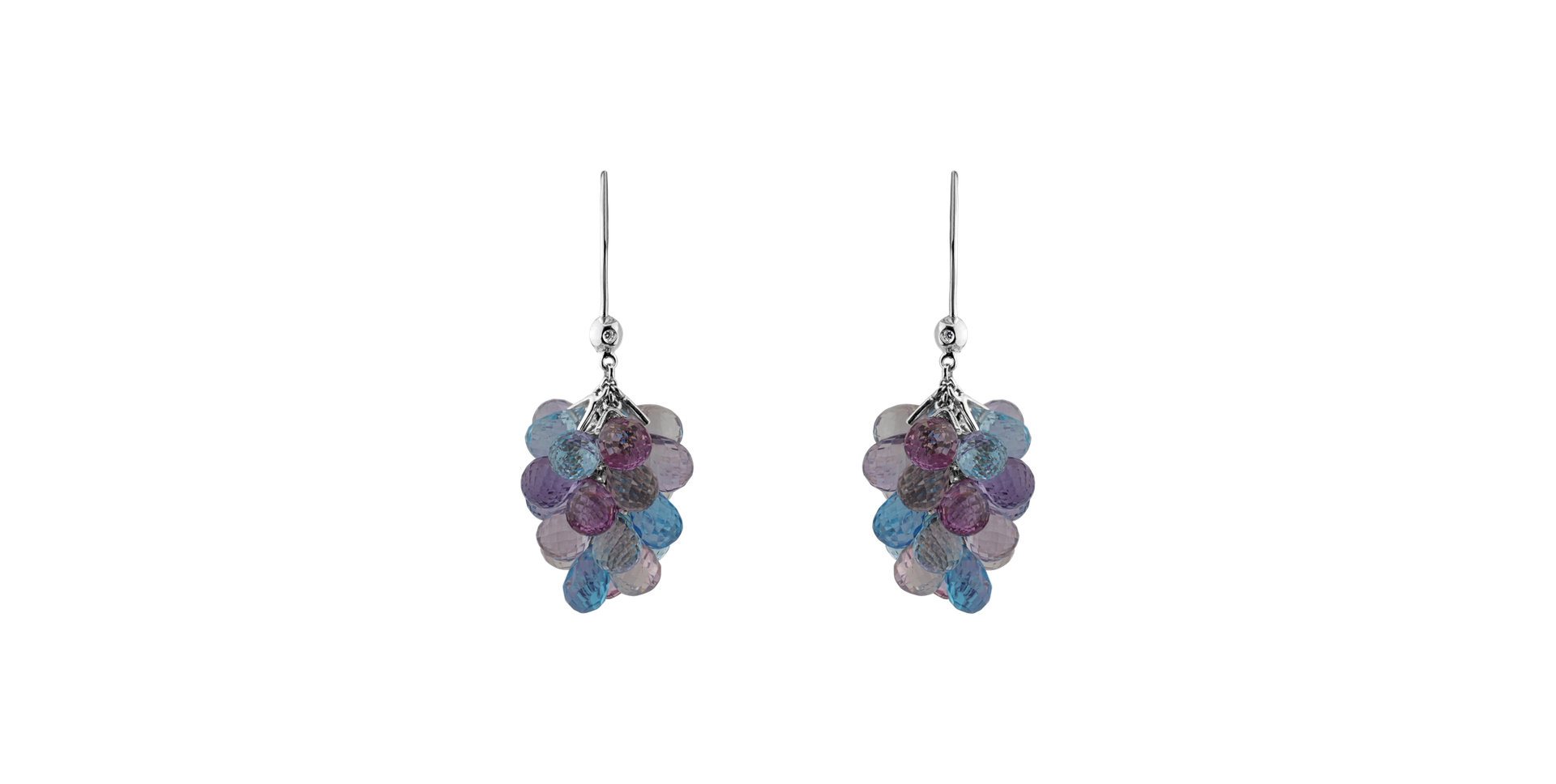 Náušnice s diamantom a drahokamami Nucci