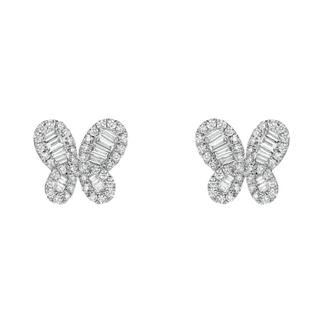 Náušnice s diamantmi Godiva Butterfly