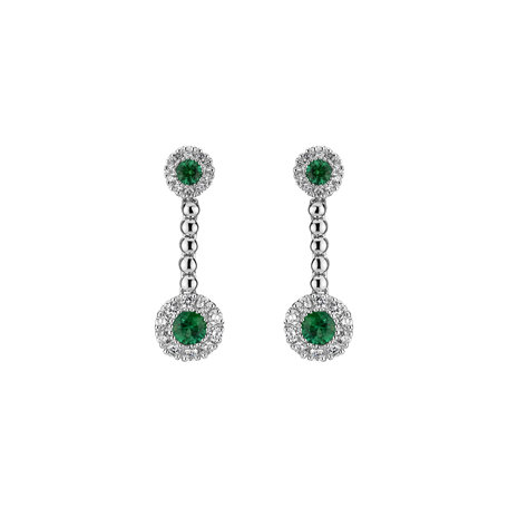 Náušnice s diamantmi a smaragdmi Lacy Cowan