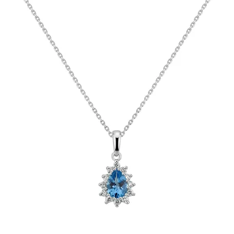 Přívěsok s řetízkom s topásom a diamantmi Queen Might