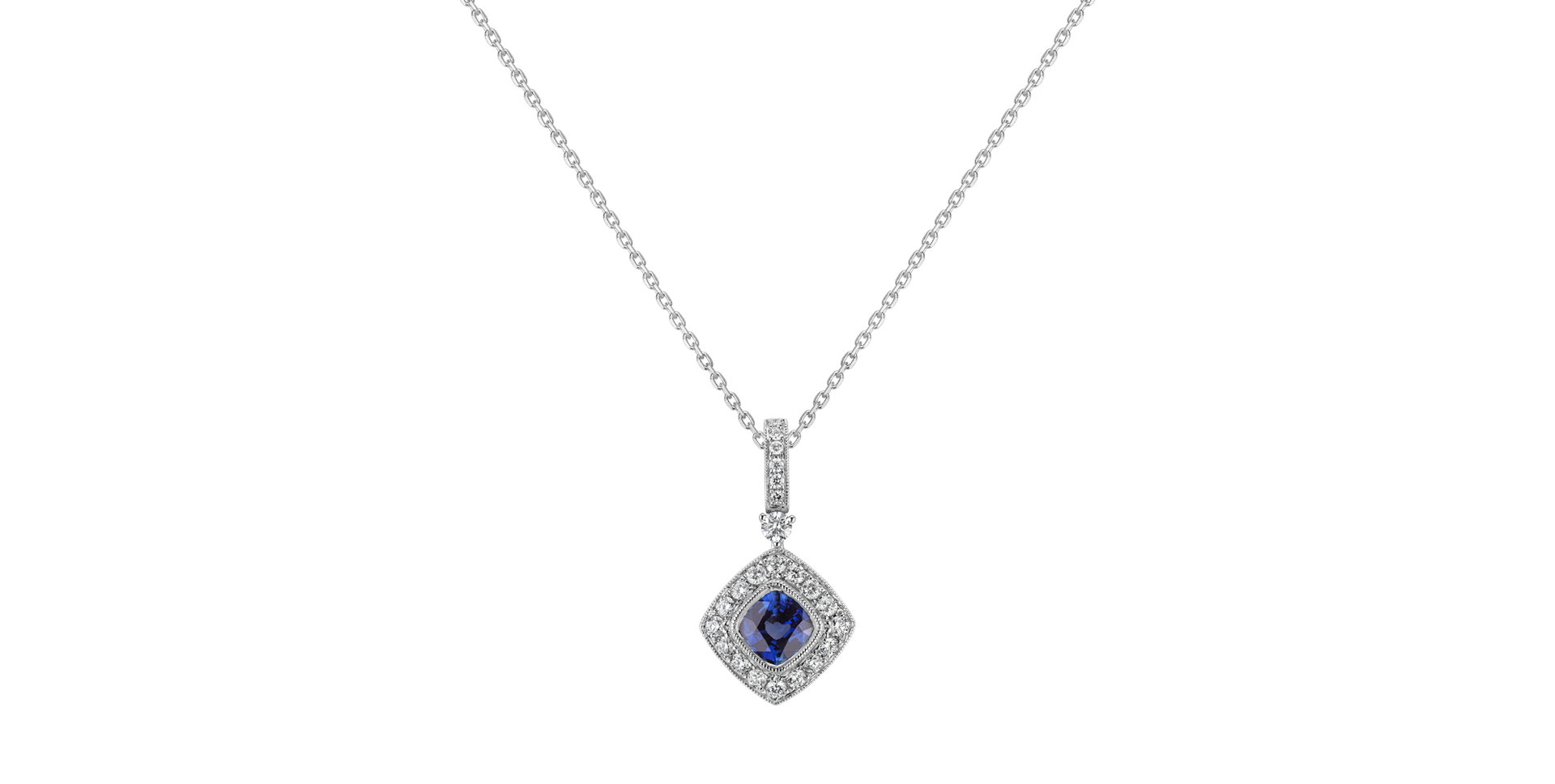 Přívěsok so zafírom a diamantmi Wise Blue