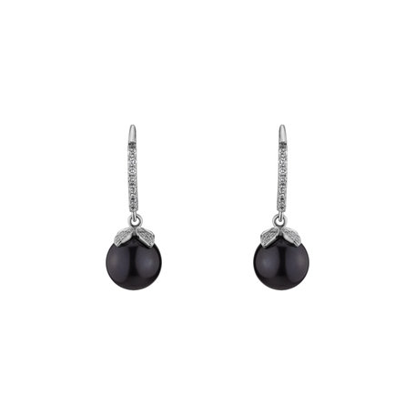 Náušnice s perlou a diamantmi Indescribable Pearls