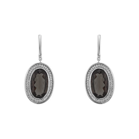 Náušnice s quartzom a diamantmi Melissa