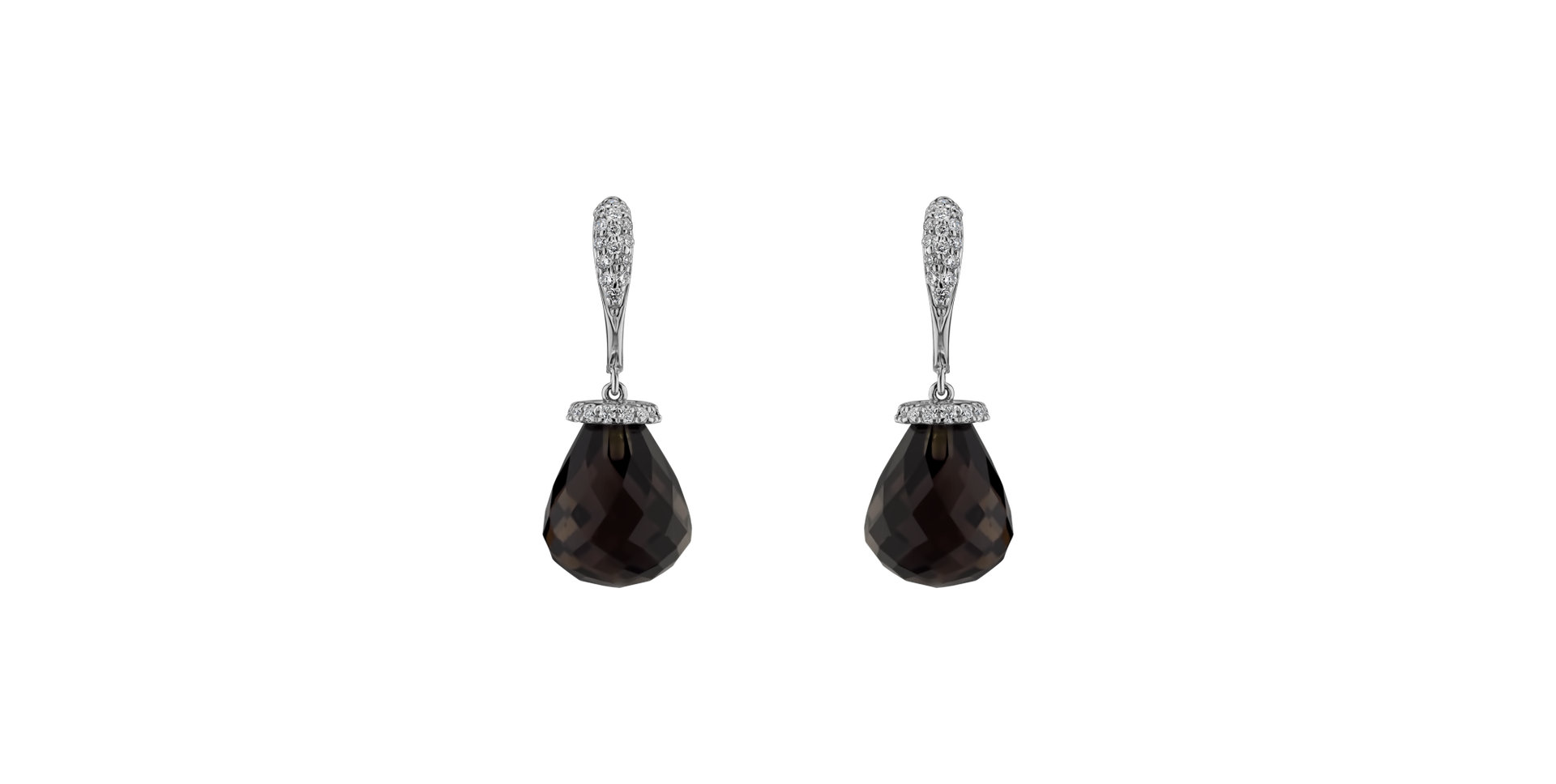 Náušnice s quartzom a diamantmi Traugott