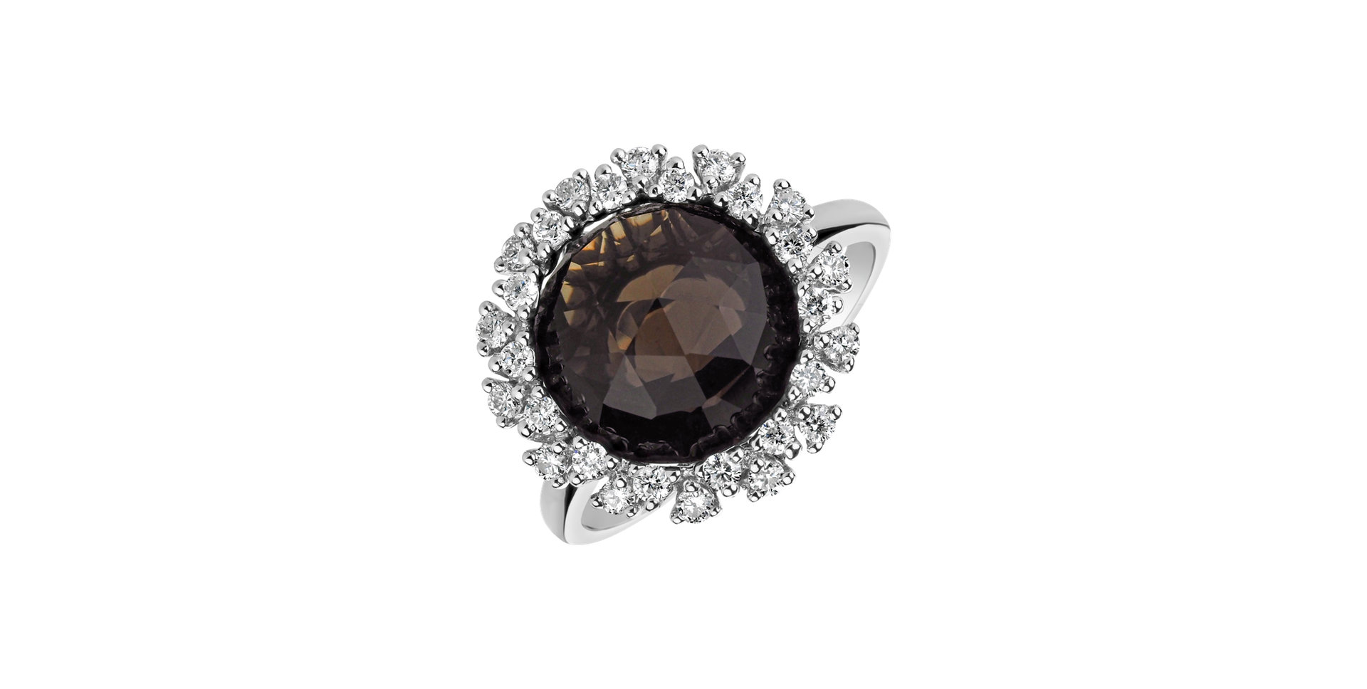 Prsteň s quartzom a diamantmi Pavia