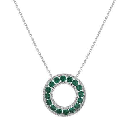 Přívěsok s diamantmi a smaragdmi The Art Nouveau Circle