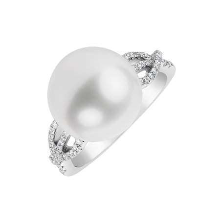 Prsteň s perlou a diamantmi Virgin Pearl
