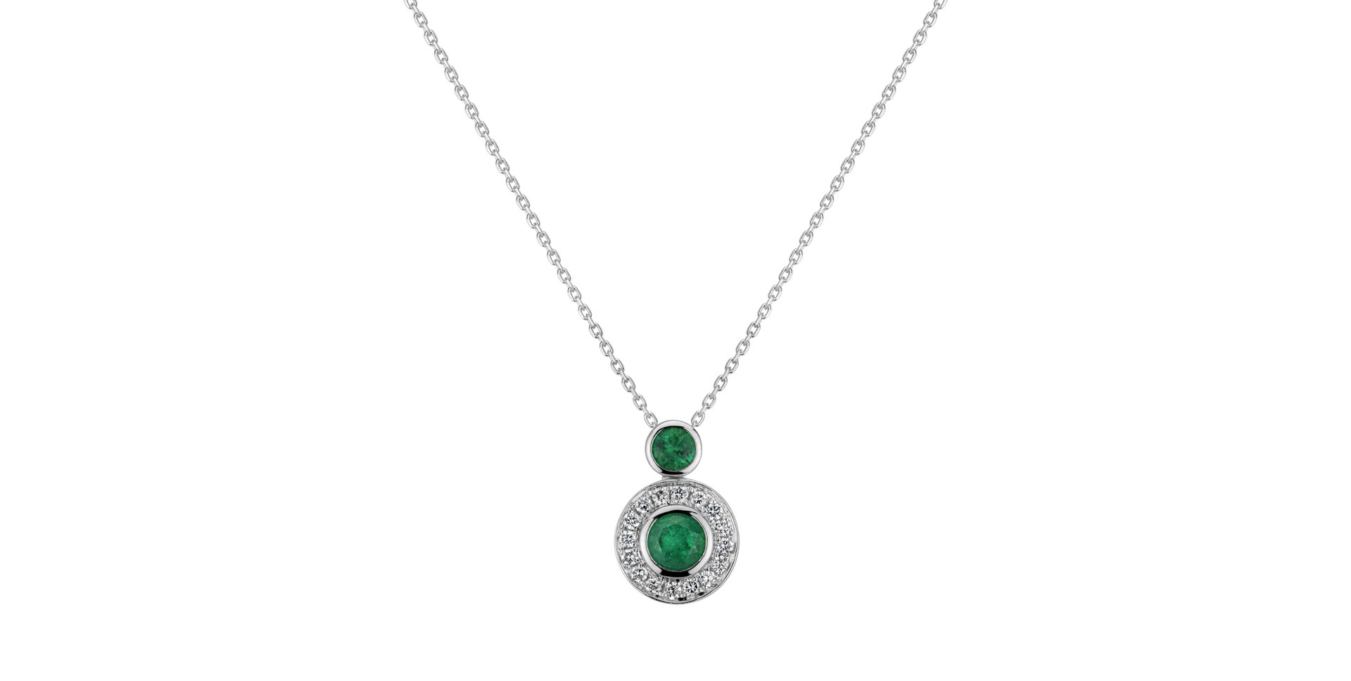 Přívěsok s diamantmi a smaragdmi Emerald Happiness