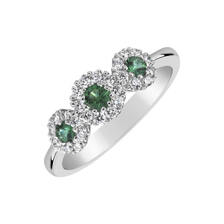 Prsteň s smaragdmi a diamantmi Shannon