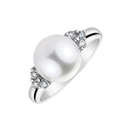 Prsteň s perlou a diamantmi Ocean Illusion