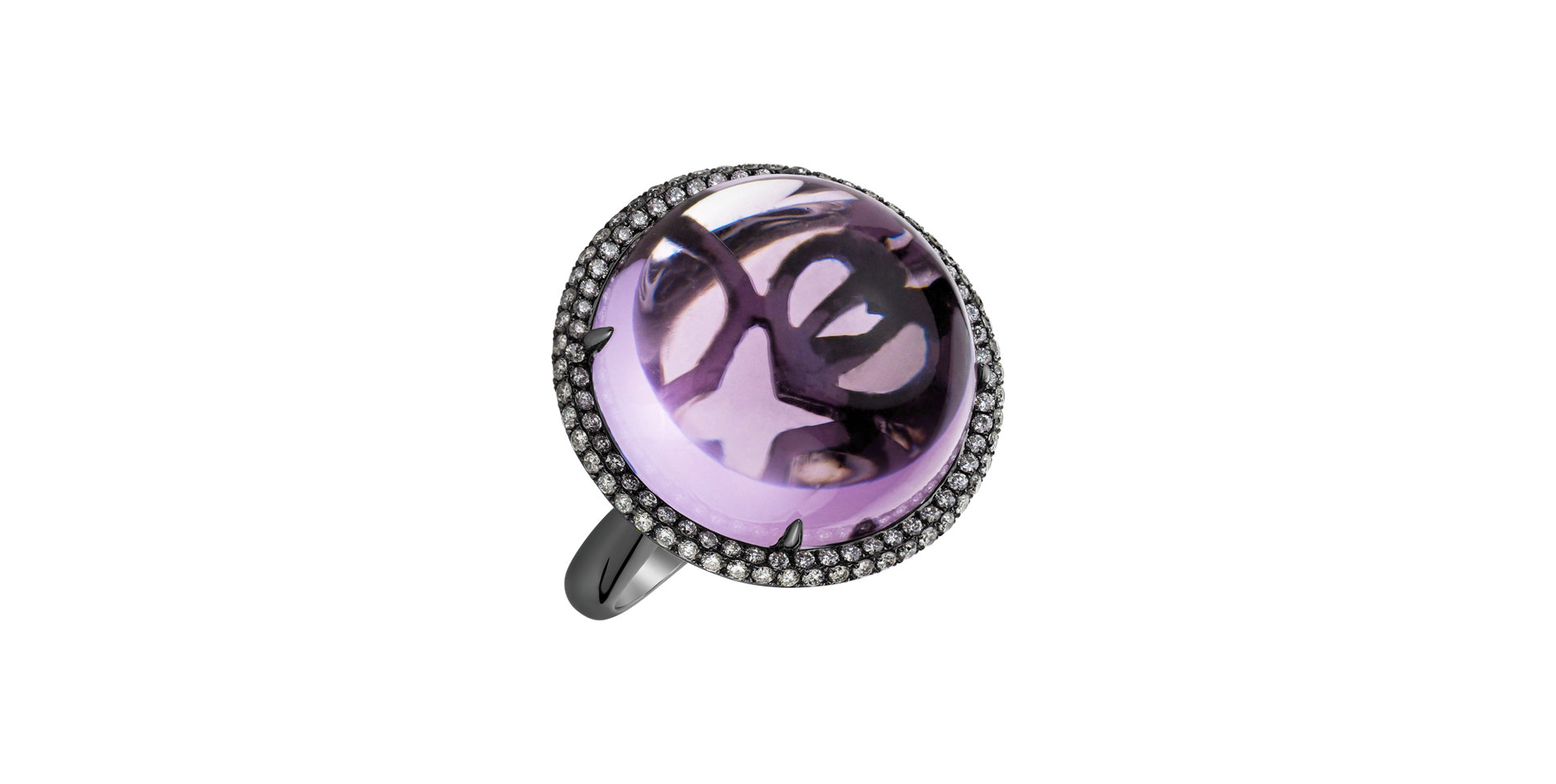 Prsteň s ametystom a diamantmi Charline