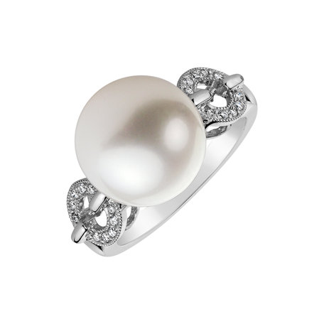 Prsteň s perlou a diamantmi Sea Whisper