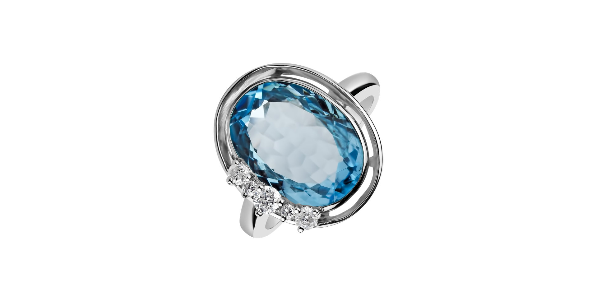 Prsteň s topásom a diamantmi Coffey