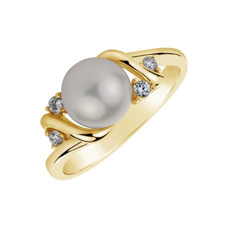 Prsteň s perlou a diamantmi Devoted Coast